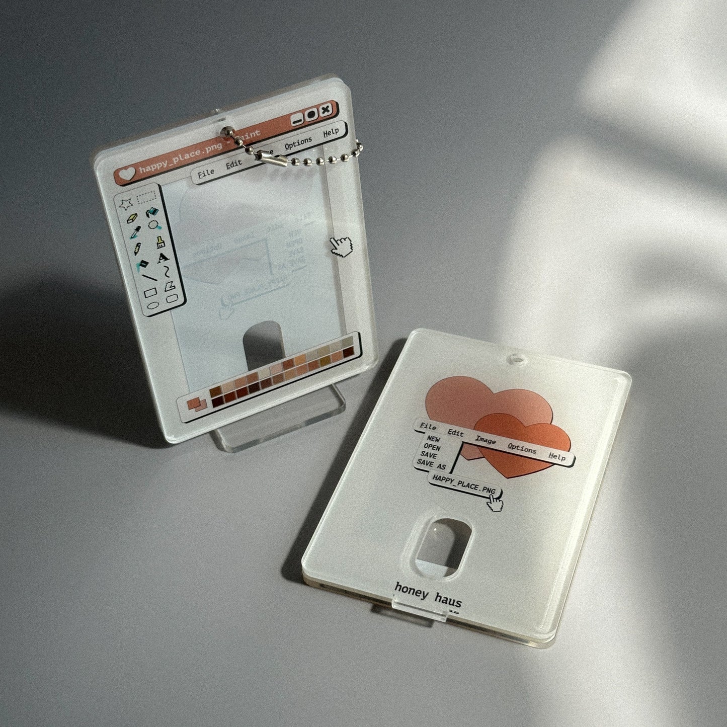 Early 2000s Microsoft Paint Acrylic Photocard Holder (Brown Version)