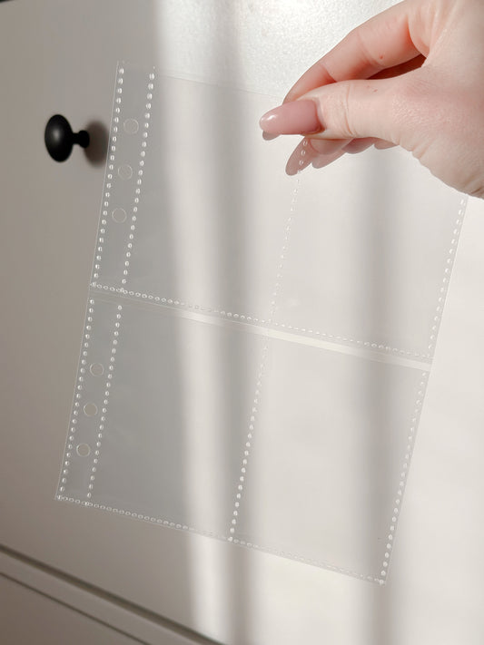 A5 Double-Sided 4-Pocket Photo Binder Pages (10 Sheets/PVC-free)