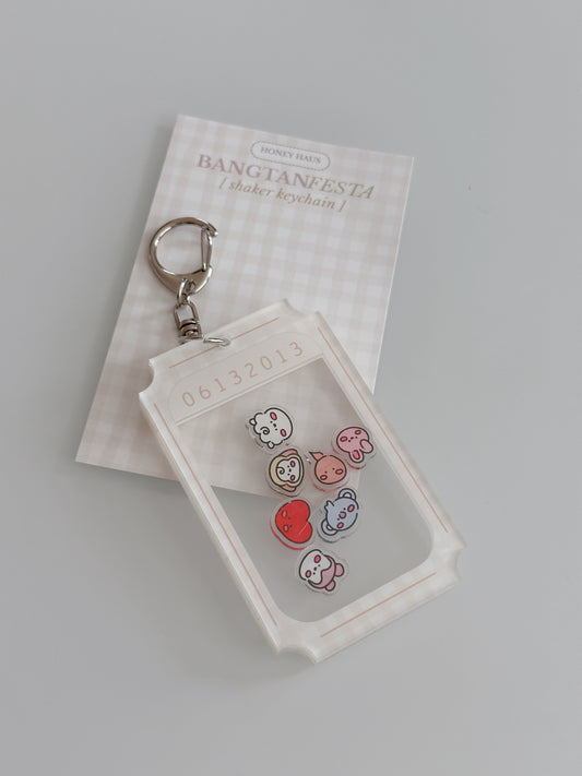 BTS BT21 Inspired Ticket Shaker Keychain