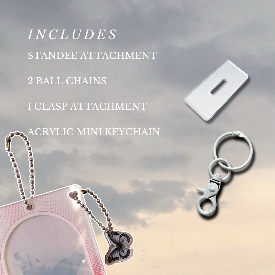 Certified Delulu (Pink Vers.) Acrylic Photocard Holder with Butterfly Charm