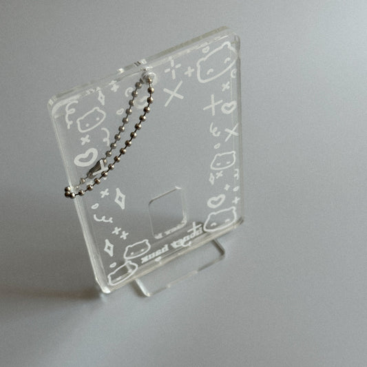 Transparent Kitty Doodle Acrylic Photocard Holder