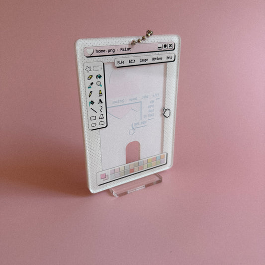 Early 2000s Microsoft Paint Acrylic Photocard Holder (Pink Version)