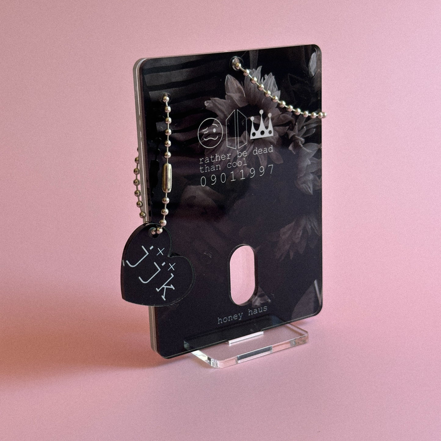 BTS Jeon Jungkook Tattoo Acrylic Photocard Holder with keychain