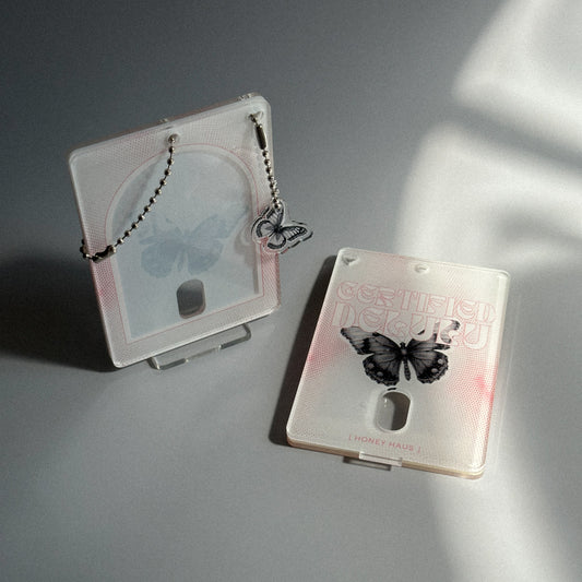 Certified Delulu (Pink Vers.) Acrylic Photocard Holder with Butterfly Charm