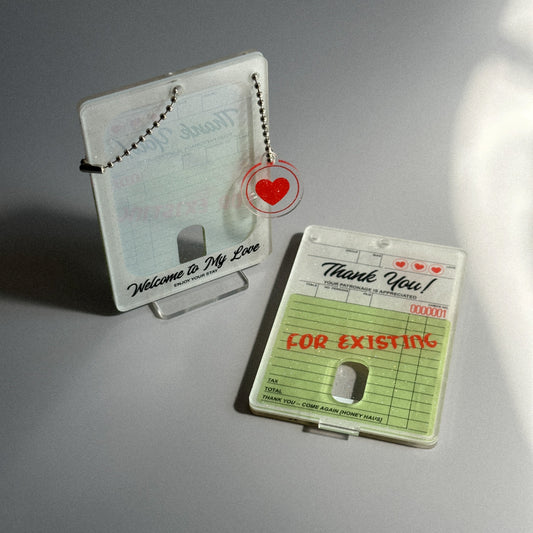 Thank You For Existing - Receipt Style Glittery Acrylic Photocard Holder
