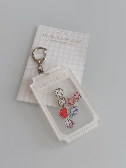 BTS BT21 Inspired Ticket Shaker Keychain