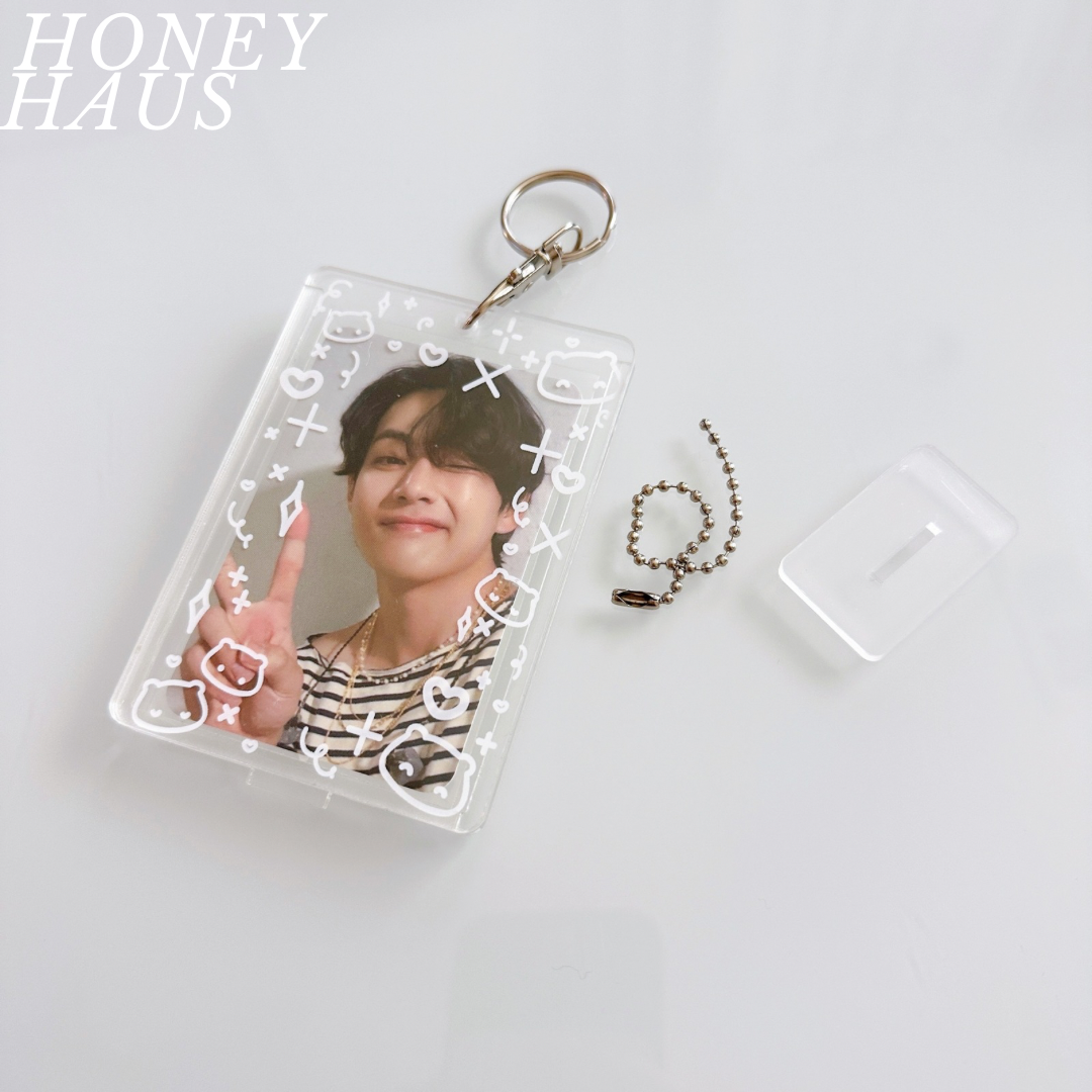 Transparent Kitty Doodle Acrylic Photocard Holder