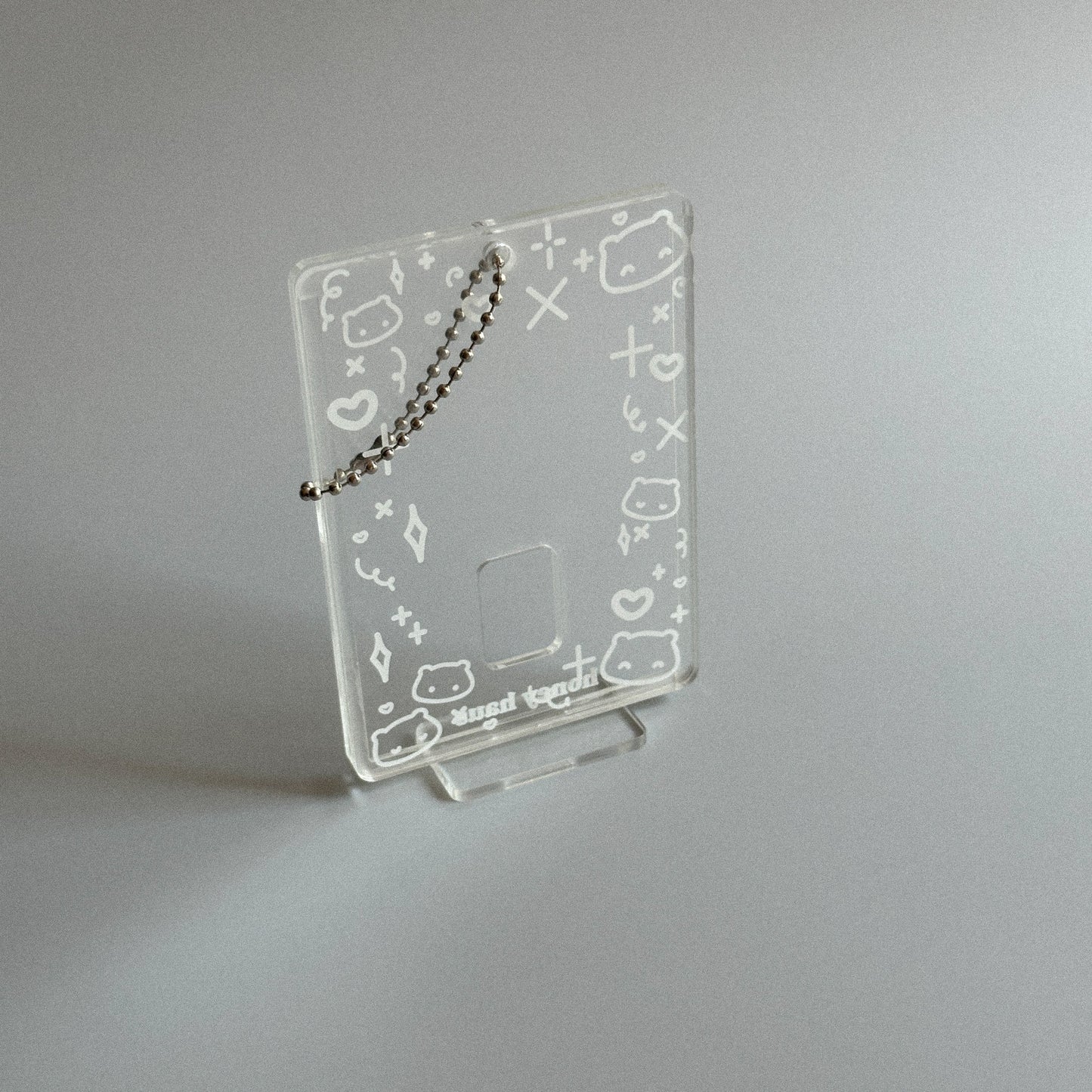 Transparent Kitty Doodle Acrylic Photocard Holder