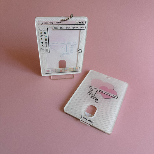 Early 2000s Microsoft Paint Acrylic Photocard Holder (Pink Version)